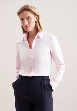 Seidensticker Hemdbluse SEIDENSTICKER Schwarze Rose, Damen, Gr. XS(34), rosa, 100% Baumwolle, unifarben, slim fit, ohne Ausschnitt, Blusen Hemdbluse, 1/1 Kragen Uni