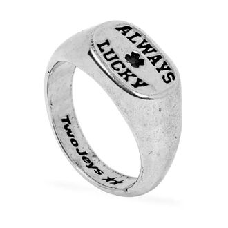 TwoJeys Accessoires, unisex, Grijs, 59 MM, Signet Ring Always Lucky