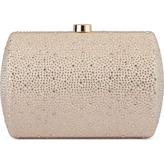 Olga Berg Carolina Crystal Frame Clutch in Champagne at Nordstrom