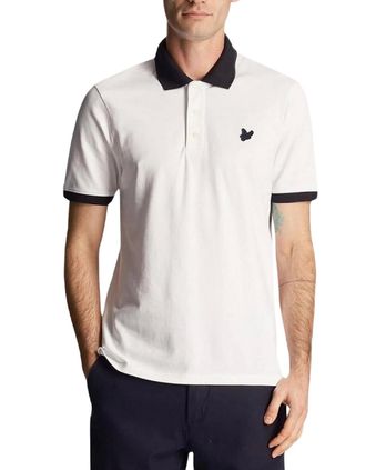 Lyle & Scott Mens Lyle & Scott Ringer White Polo Shirt - Size: 34