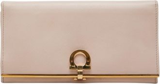 Ferragamo Pink Leather Long Wallet (Bi-Fold) (Pre-Owned)