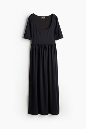 H&M Jerseykleid mit U-Ausschnitt - Schwarz