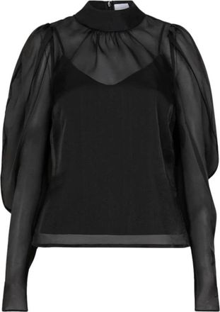 Dante6 Ocean Transparent Top - Dames - Blouses - Zwart - XS - Polyester - Overhemden