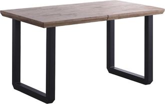 Home Heavenly Mesa de comedor extensible madera y patas metal (140-220 cm)