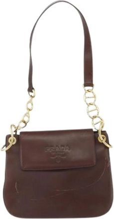 Prada Pre-owned Shoulder Bags, female, Brown, Size: ONE SIZE Pre-owned Vintage shoulder bag