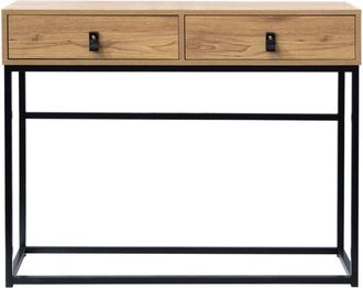 OEM Consola 2 Cajones Patas De Metal Efecto Roble - Jill