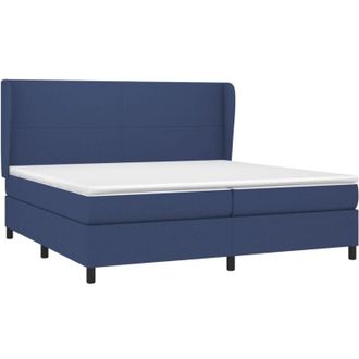 vidaXL Vidaxl - Cama Box Spring Con Colch&oacute;n Tela Azul 200x200 Cm