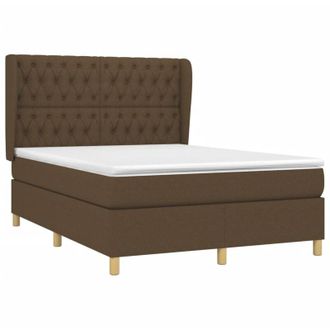 vidaXL Vidaxl - Cama Box Spring Con Colch&oacute;n Tela Marr&oacute;n Oscuro 140x190 Cm
