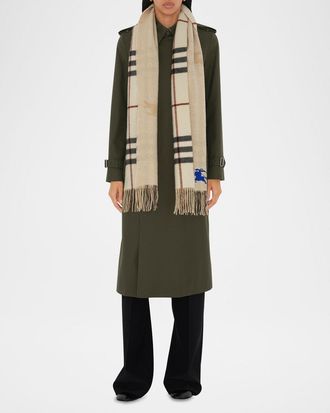 Burberry Giant Check Cashmere Scarf