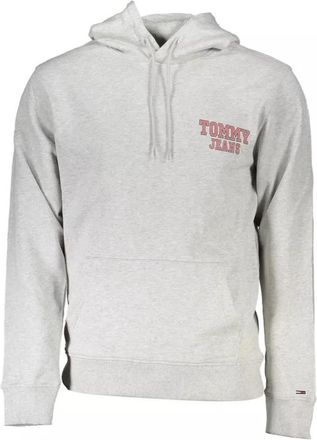 Tommy Hilfiger Katoenen hoodie met grote zak en print - Heren - Hoodies - Grijs - XL - Katoen - Hoodies & sweatvesten