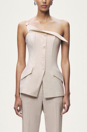 Nocturne Asymmetric One-Shoulder Blouse in Ivory at Nordstrom, Size X-Small
