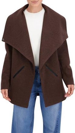 Ookie & Lala Drape Collar Open Front Jacket in Dark Brown at Nordstrom Rack, Size Small