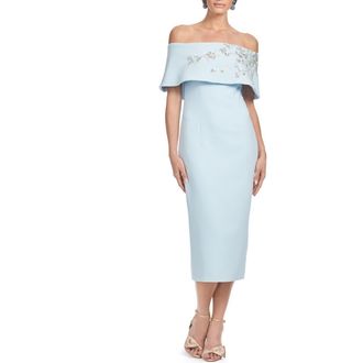 Sachin & Babi Naira Beaded Off the Shoulder Gown in Ice Blue at Nordstrom Rack, Size 0