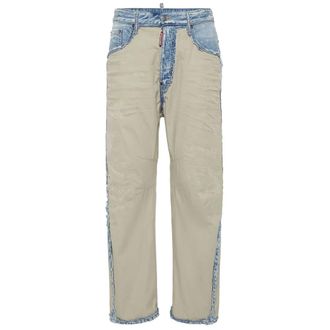 Dsquared2 Straight Jeans, male, Beige, Size: XL Beige Inside-Out Denim Jeans