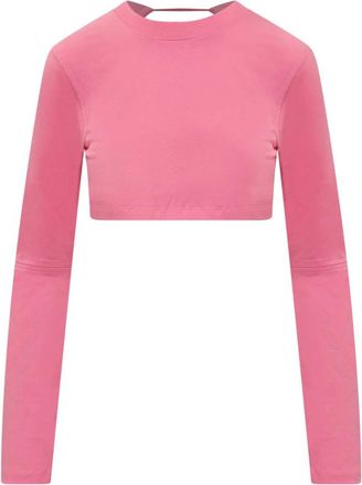 Jacquemus Open-back Long Sleeve Top - Dames - Longsleeves - Roze - XS - Katoen - Tops