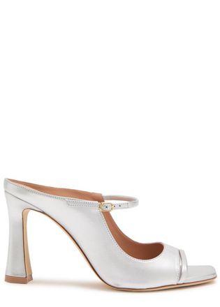Malone Souliers Rania 90 Metallic Leather Mules - Silver - 37 (IT37/ UK4)