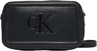 Calvin Klein Tassen, Dames, Zwart, ONE Size, Raised CK Camera Bag