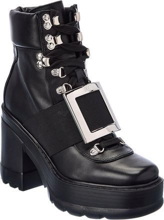 Roger Vivier Viv Utility Leather Bootie