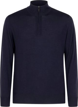 Canali Maglione a collo alto con zip - Blu