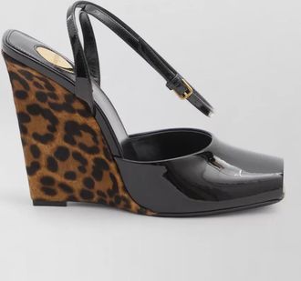 Saint Laurent leather wedge sandals