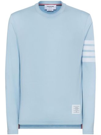 Thom Browne T-shirt met drie strepen en lange mouwen - Blauw