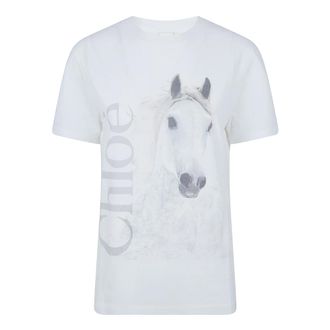 Chlo&eacute; T-Shirts, female, White, Size: M Crew Neck T-Shirt