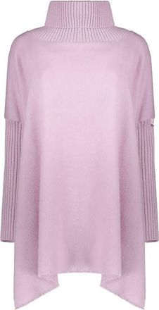 Herno Purple Virgin Wool Womens Poncho