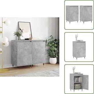 vidaXL The Living Store Credenze 2 pz Grigio Cemento 40x35x70 cm in Legno Multistrato - Credenze grigio cemento