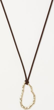 Simons Womens Sinuous hammered medallion cord necklace