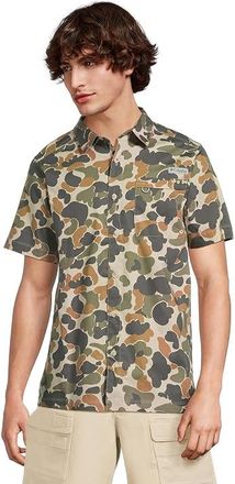 Columbia Wild Cast Camp Shirt Mens Clothing Fossil Deltahunter Camo : MD, Cotton/Elastane