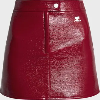 Courr&egrave;ges Reedition Vinyl Mini Skirt