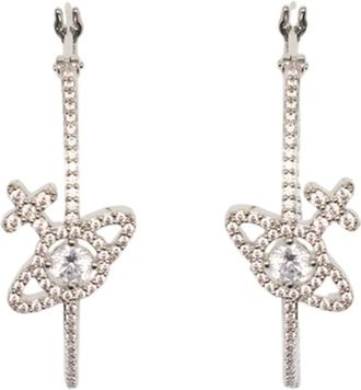 Vivienne Westwood Earrings, female, Gray, Size: ONE SIZE Olympia Cz Earrings