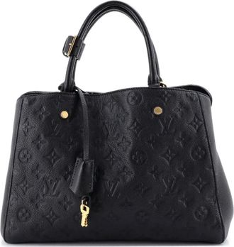 Louis Vuitton Borsa a mano Montaigne MM in pelle Empreinte con monogramma - Nero
