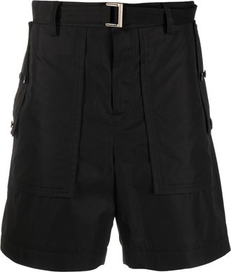sacai drop-crotch cotton shorts - men - Cupro/Cotton - 1 - Black