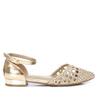 Xti Womens Low Heel Ballerina Sandal In Gold