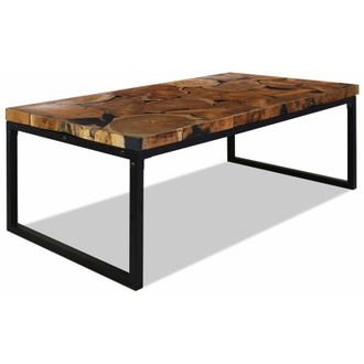 vidaXL Mesa De Centro De Resina De Teca 110x60x40 Cm Vidaxl