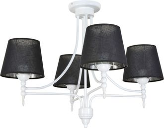 OEM L&aacute;mpara De Techo Colgante Blanca Con Pantalla Negra Arturo Negro 11-991