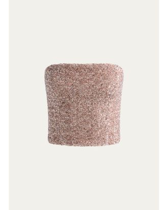 Alice & Olivia Cosette Sequined Strapless Top