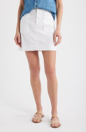 Frank & Eileen Jameson Cotton & Linen Utility Skirt in White Preformance Linen at Nordstrom, Size 14