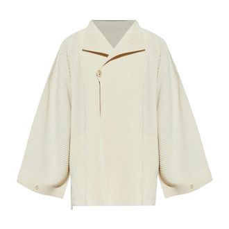 Issey Miyake Blouson Jacket - male - Issey Miyake - Light Jackets - White - L - Jackets