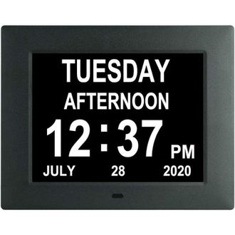 Elle Reloj Digital Con Calendario Diario Extragrande Sin Abreviar, Que Muestra El D&iacute;a, La Fecha Y La Hora Adecuado Para Personas Mayores, Con Discapacidad 