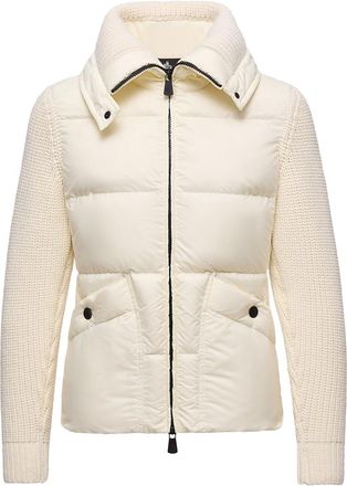 Moncler Padded Wool Zip-up Cardigan White Size XS