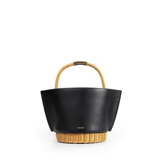 sacai Leather x Rattan Medium Basket