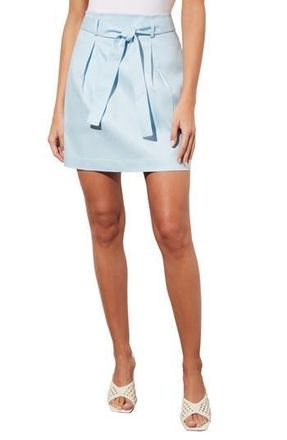 Ming Wang Belted Pleated A-Line Twill Skirt in Haze at Nordstrom Rack, Size X-Large