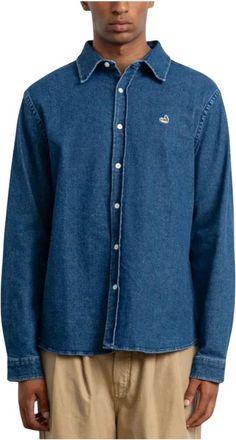 Edmmond Studios Duck Denim Shirt - Heren - Spijkeroverhemden - Blauw - XL - Denim - Overhemden
