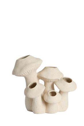 Light & Living Jarr&oacute;n Marr&oacute;n De Cer&aacute;mica Acogedor Light & Living Mushroom