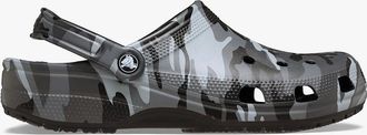 Crocs Womens Crocs CLASSIC CAMOUFLAGE Unisex Adults Clogs Sandals Black/Slate Grey - Size: MEN s uk 8 / women s uk 9