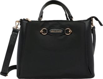 Carlo Colucci Handtas met logo-embossing - Dames - Handtassen - Zwart - ONE Size - Tassen