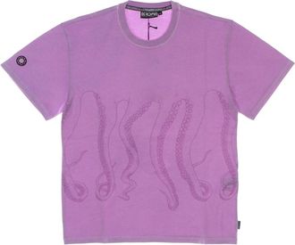 Octopus Geverfde Quartz Tee Korte Mouw T-shirt - Heren - T-shirts - Paars - XL - Katoen - Tops
