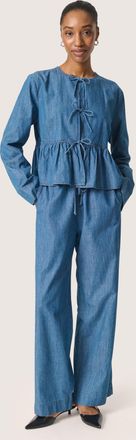 Soaked In Luxury Overhemd met lang mouwen Feminine Medium Blue Denim